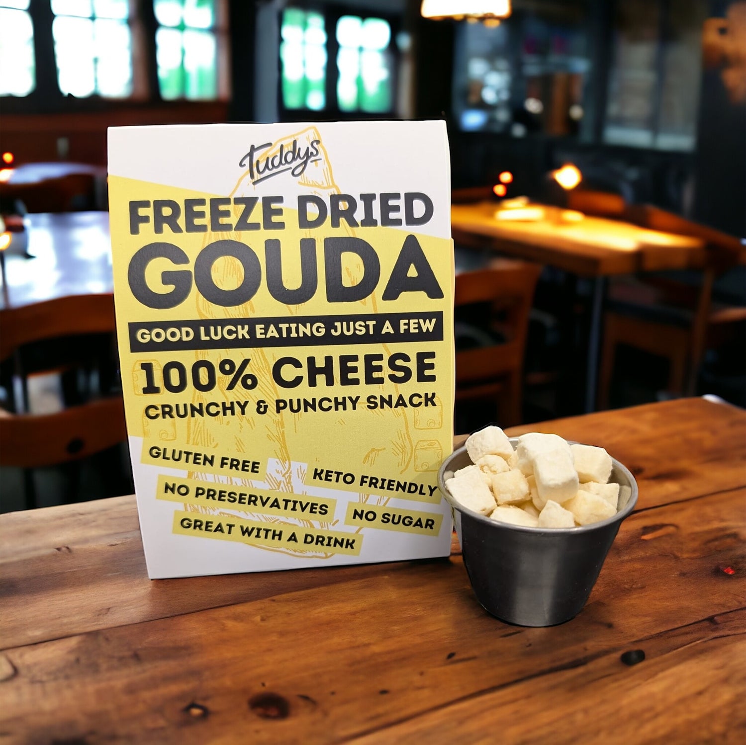 Freeze Dried Gouda Table Tent Pub