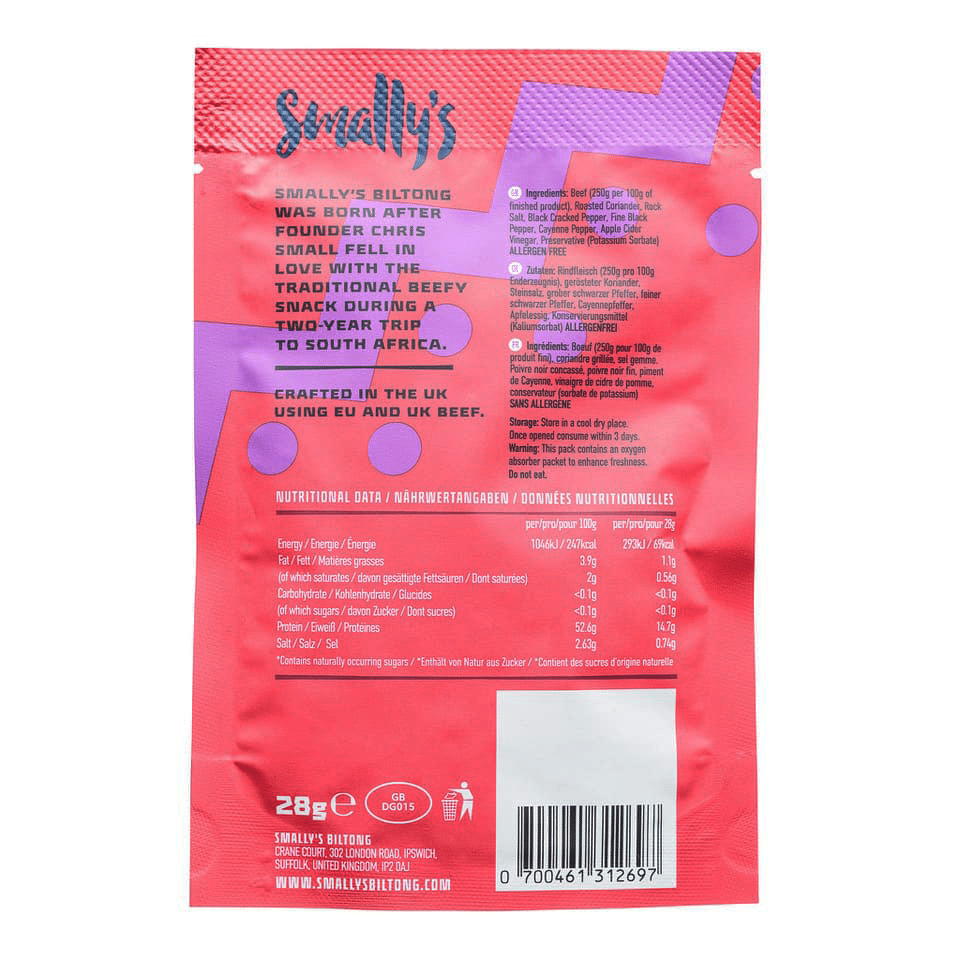 Chilli Biltong bag back